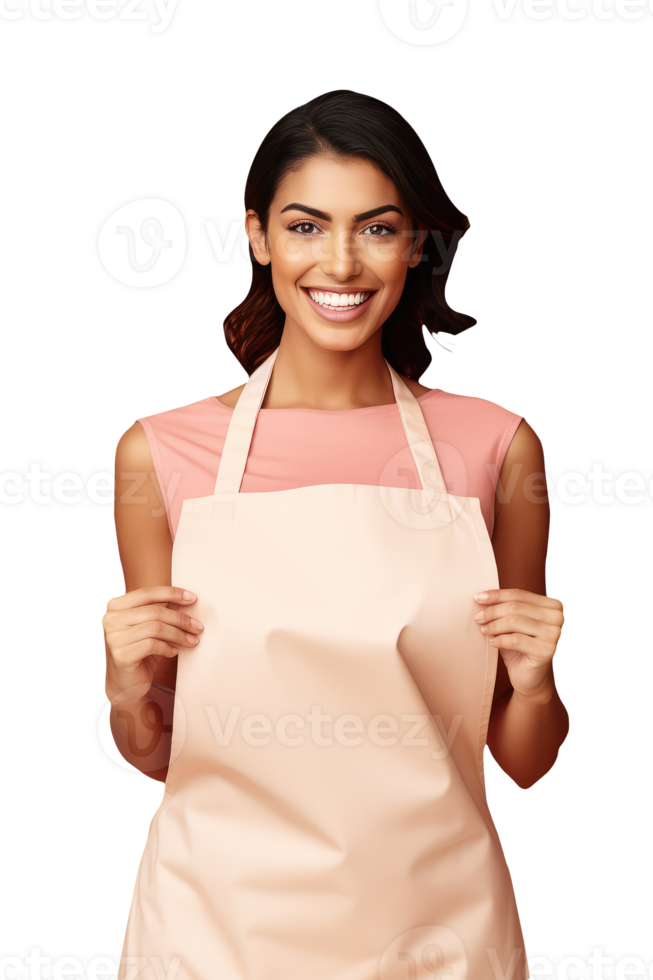 Charming Cheerful Cheery Young Woman Wearing Uniform as Shirt with Apron. A Fictitious Character Created By . png