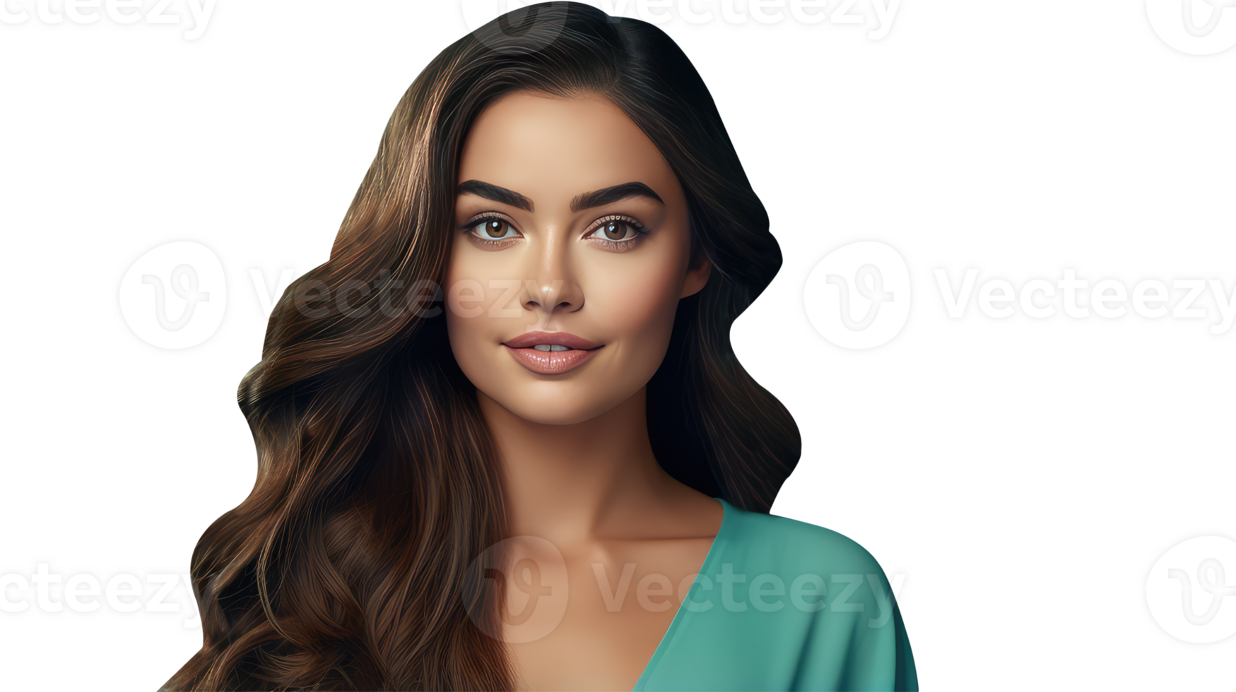 Beautiful Brunette Woman with Long Brown Hair. A Fictitious Character Created By . png