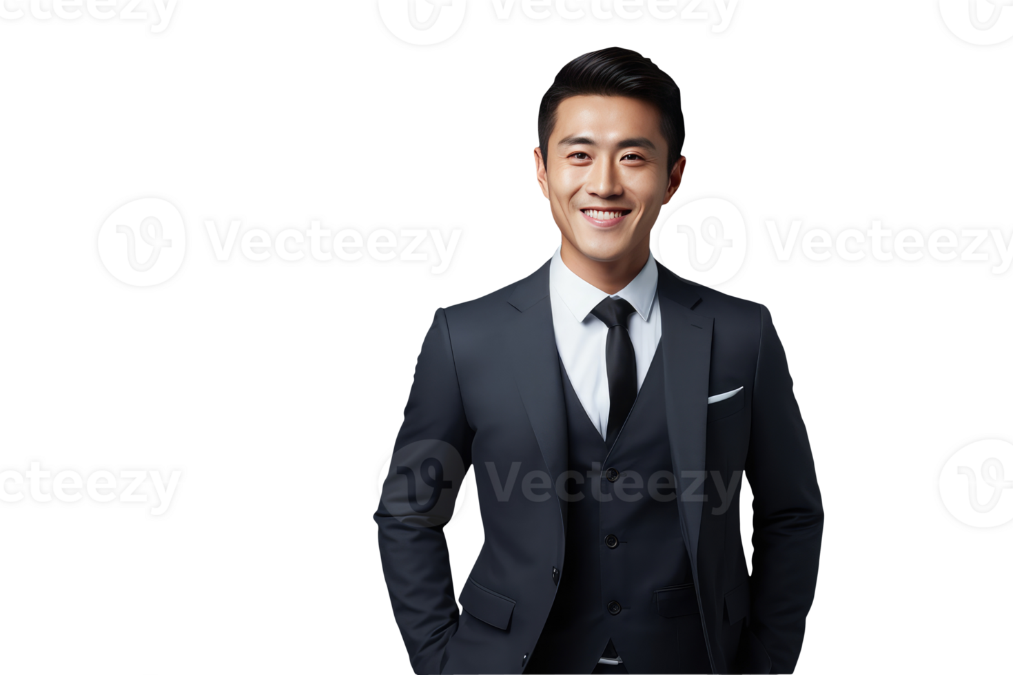 Happy Asian Handsome Businessman Posing for Photoshoot. png