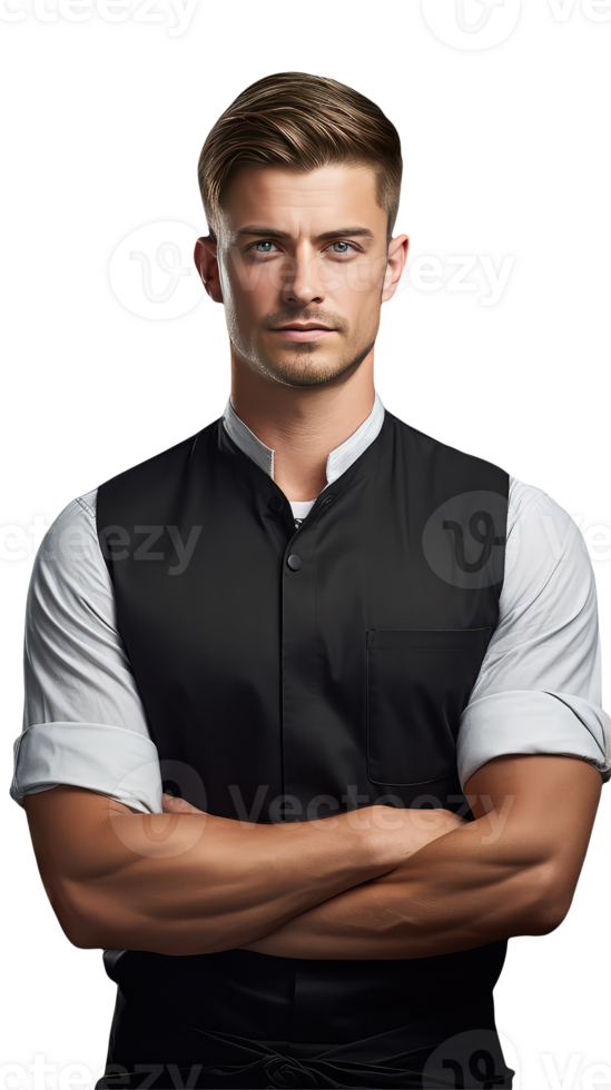 A Well Dressed Man while Vest Coat, Shirt and Golden Hair. A Fictitious Character Created By . png