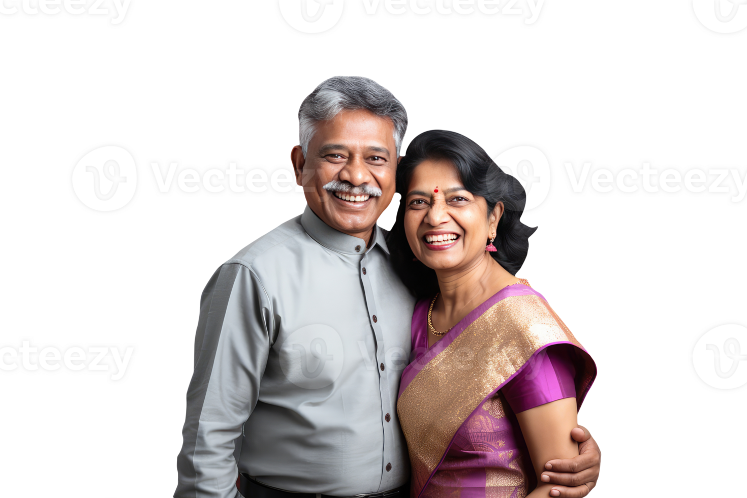 Happy Middle Age Indian Couple Hugging and Standing to Close. A Fictitious Character Created By . png
