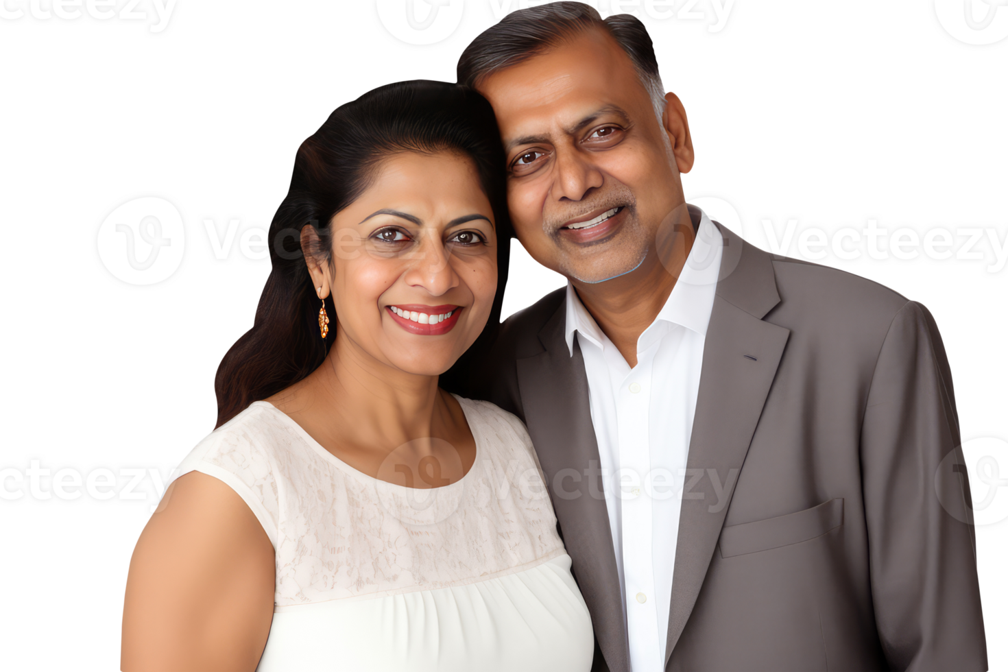 Happy Middle Age Indian Couple Hugging and Standing to Close. A Fictitious Character Created By . png