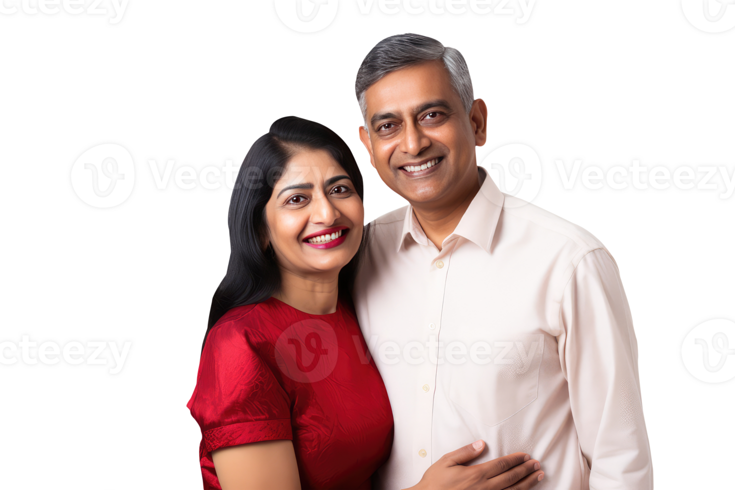Happy Middle Age Indian Couple Hugging and Standing to Close. A Fictitious Character Created By . png