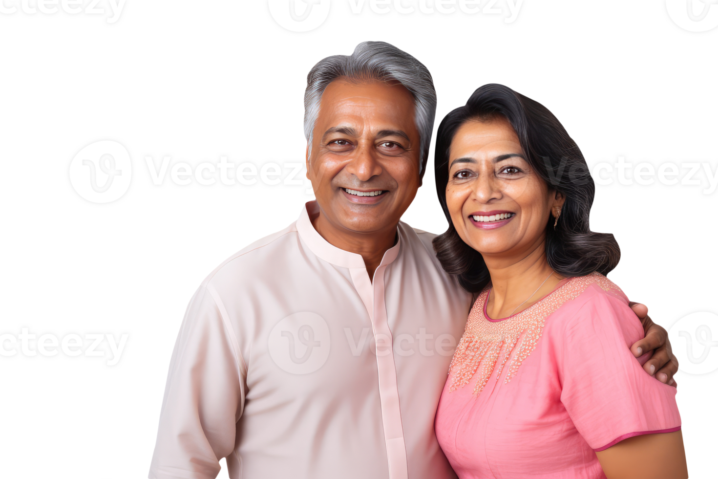 Happy Middle Age Indian Couple Hugging and Standing to Close. A Fictitious Character Created By . png