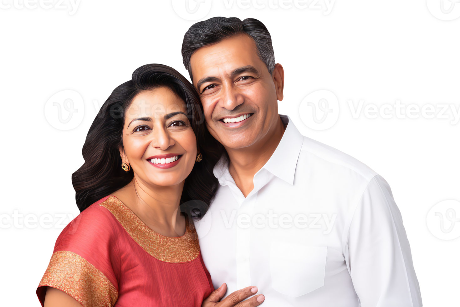 Happy Middle Age Indian Couple Hugging and Standing to Close. A Fictitious Character Created By . png