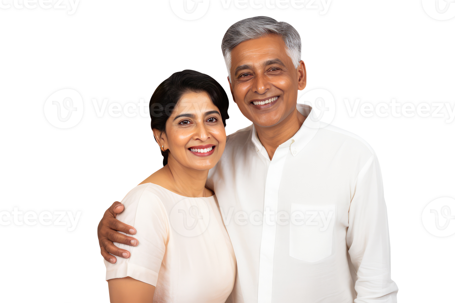 Happy Middle Age Indian Couple Hugging and Standing to Close. A Fictitious Character Created By . png