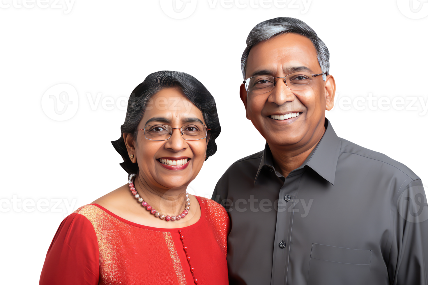 Happy Middle Age Indian Couple Hugging and Standing to Close. A Fictitious Character Created By . png