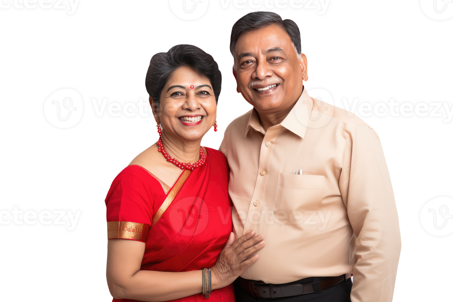 Happy Middle Age Indian Couple Hugging and Standing to Close. A Fictitious Character Created By . png