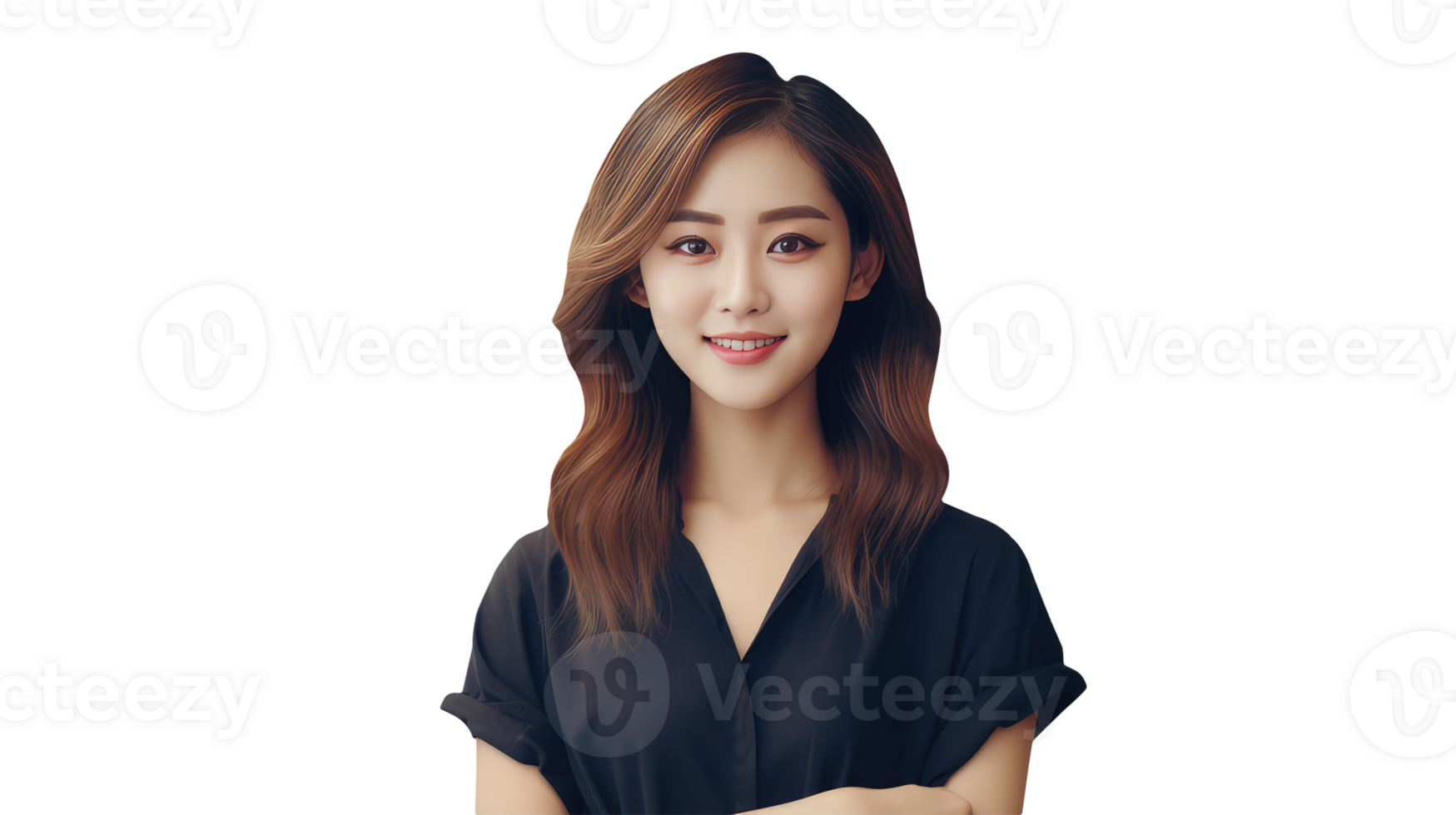 Alluring Asian Woman with Beautiful Brown Hair. A Fictitious Character Created By . png