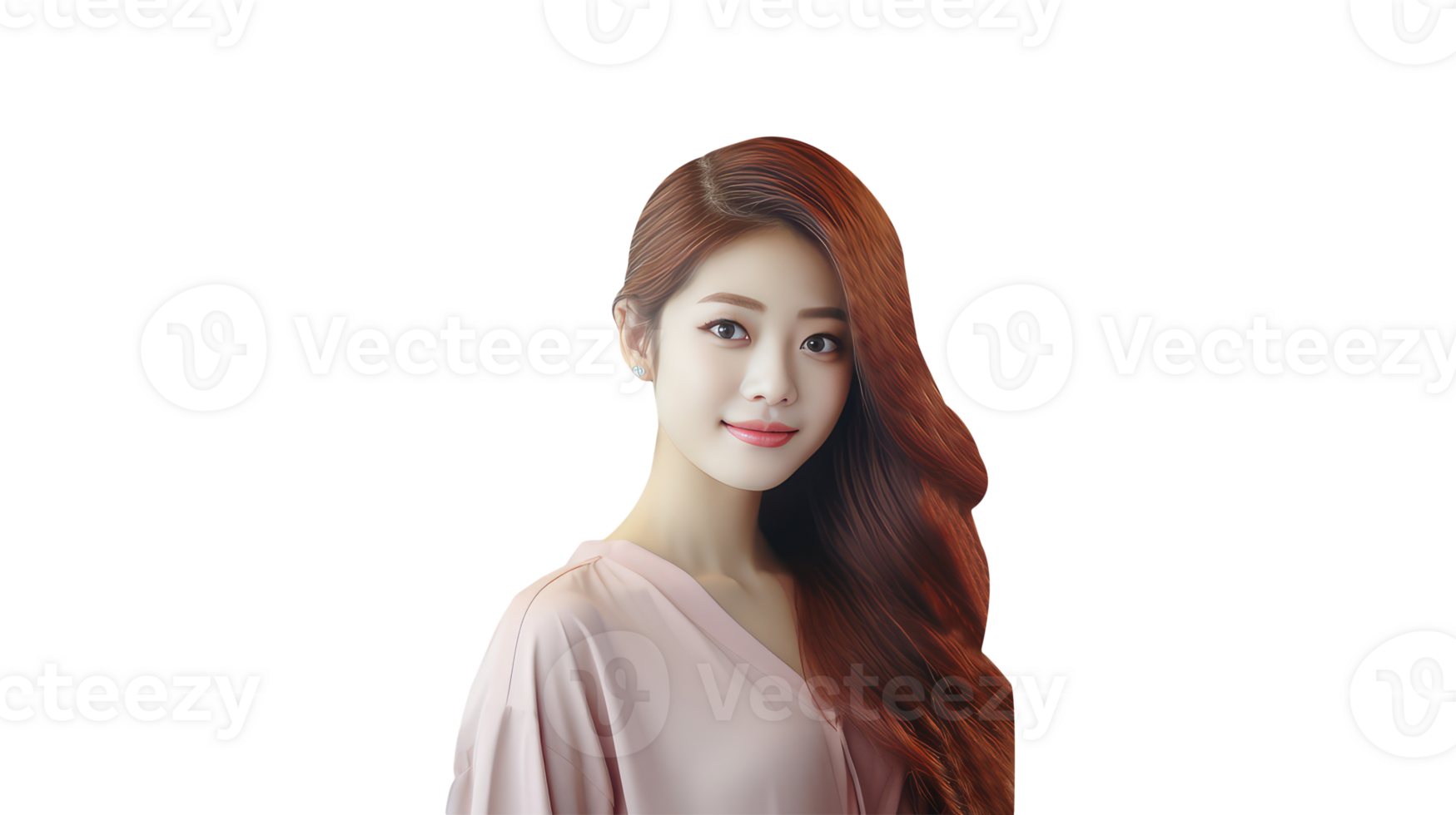 Alluring Asian Woman with Ultimate Hairstyles. A Fictitious Character Created By . png