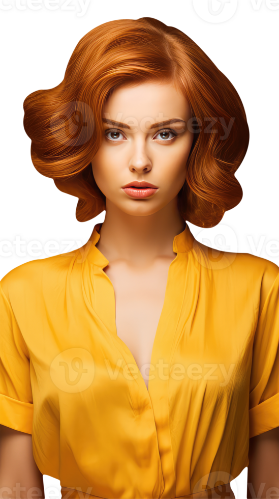 Beautiful Blonde Woman with Golden Hair In Yellow Dress. A Fictitious Group Character Created by . png