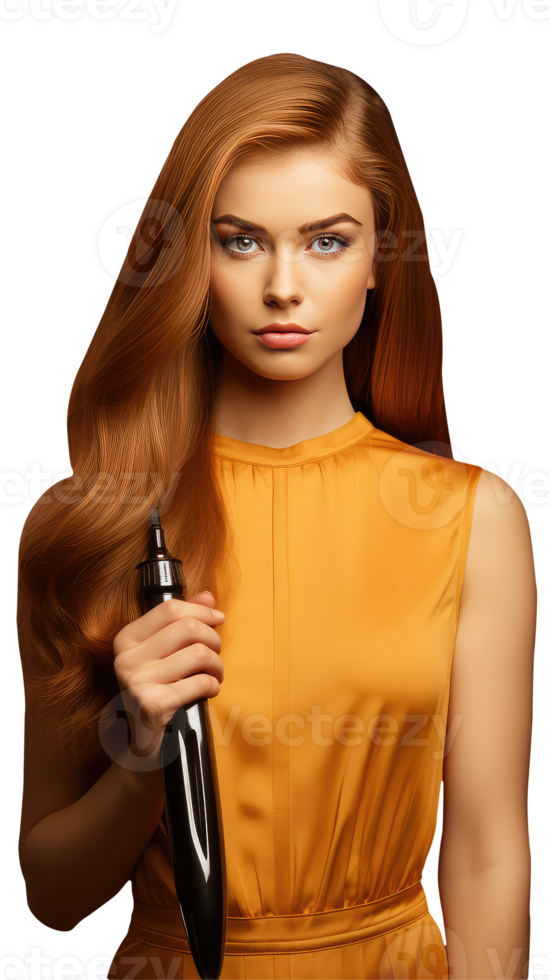 Beautiful Blonde Woman with Golden Hair In Yellow Dress. A Fictitious Group Character Created by . png