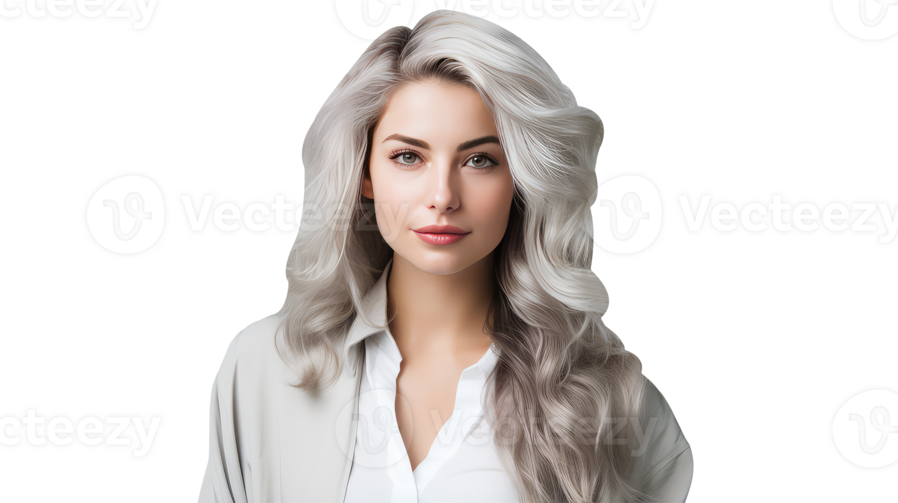 Beautiful Eyes Blonde Business Woman with Grey Hair . A Fictitious Group Character Created by . png