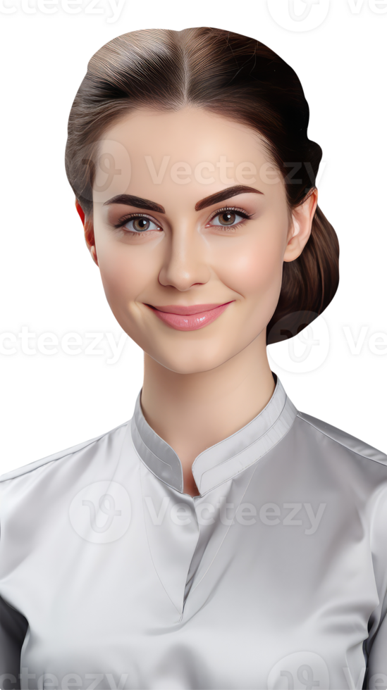 Alluring Young Blonde Woman in Grey Shirt . A Fictitious Character Created By . png