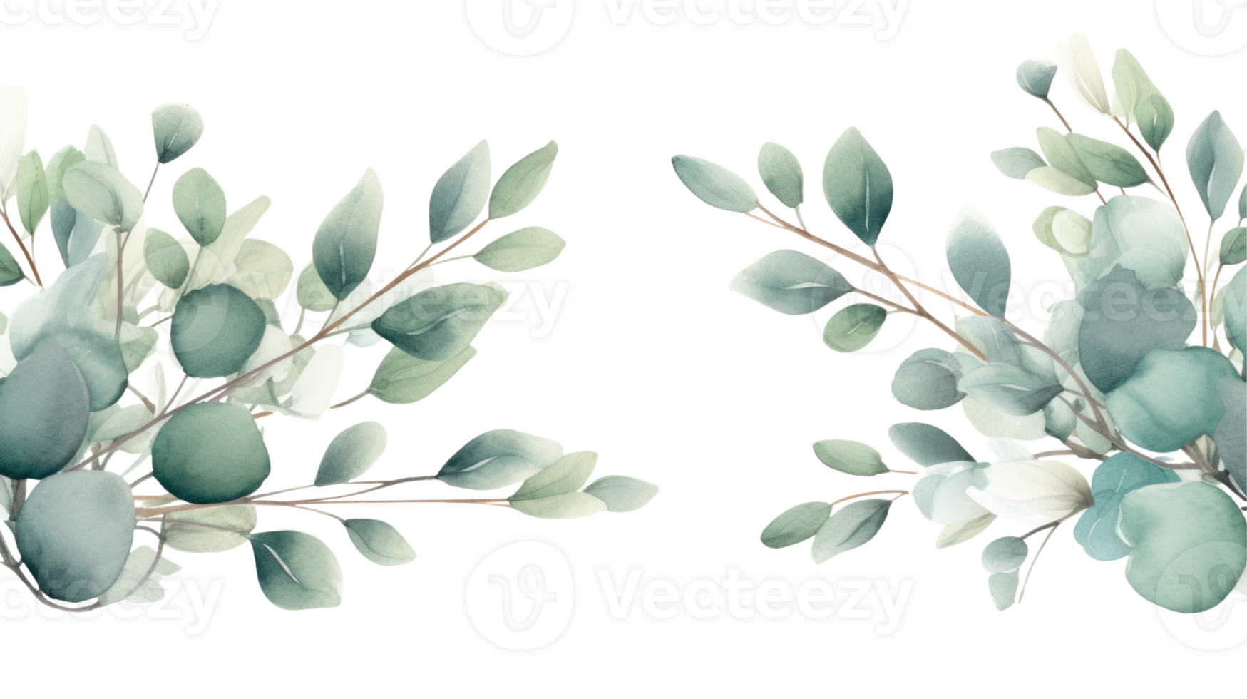 Beautiful watercolor painting of eucalyptus branches for nature themed design png