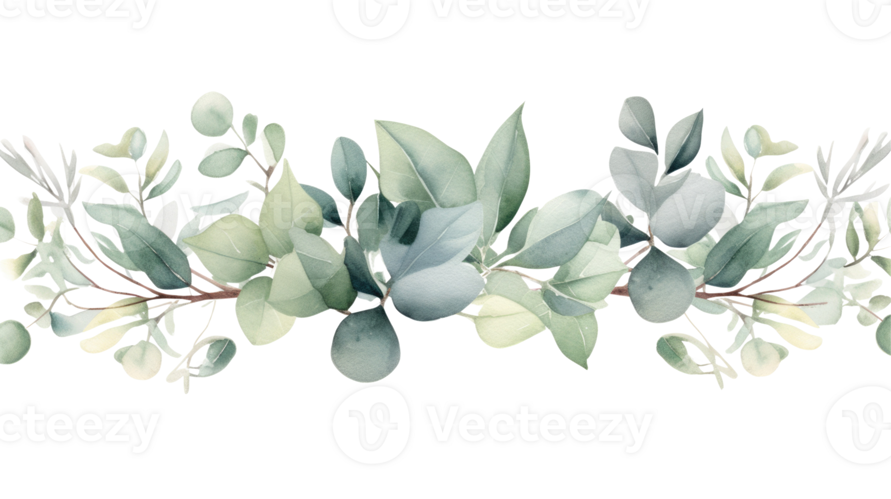 Beautiful watercolor painting of eucalyptus branches for nature themed design generative . png