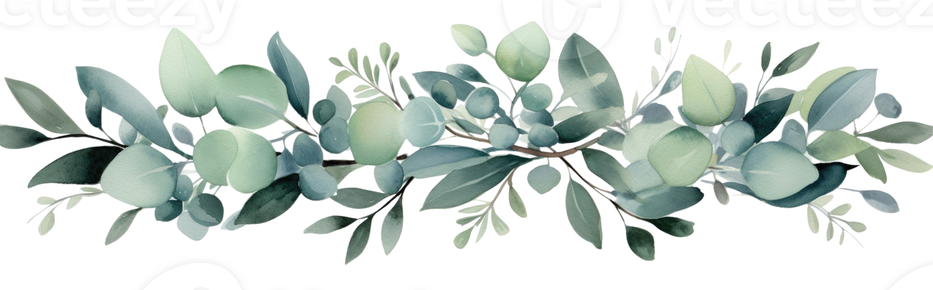 Beautiful watercolor painting of eucalyptus branches for nature themed design generative . png