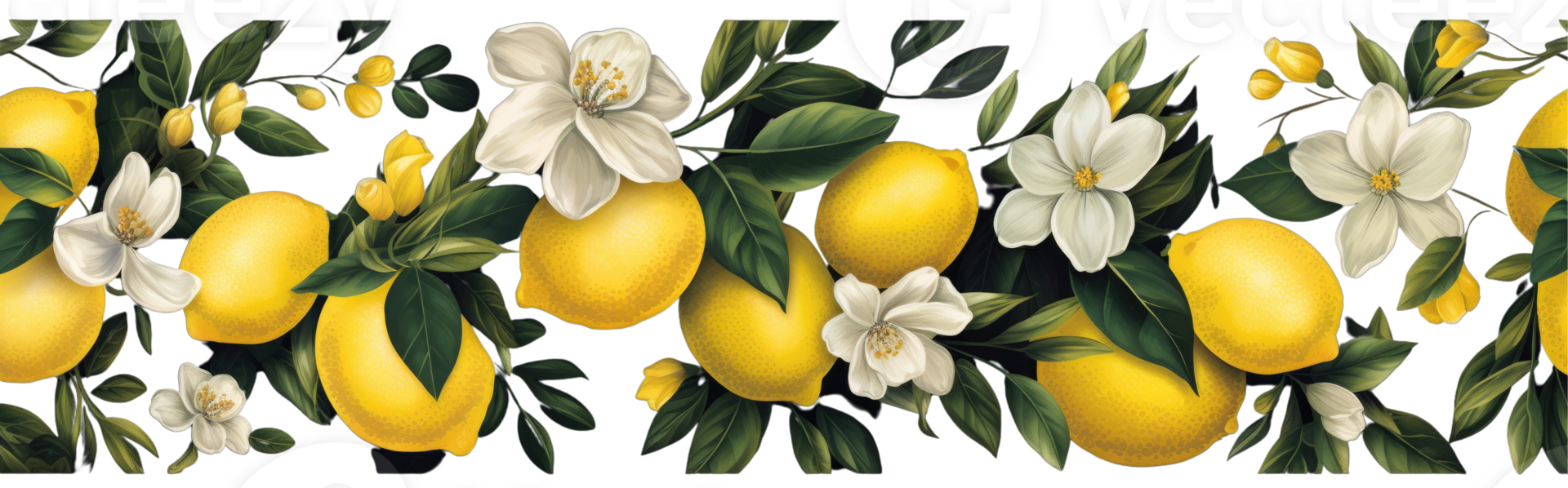 Blooming lemon tree branches with flower and fruit illustration . png