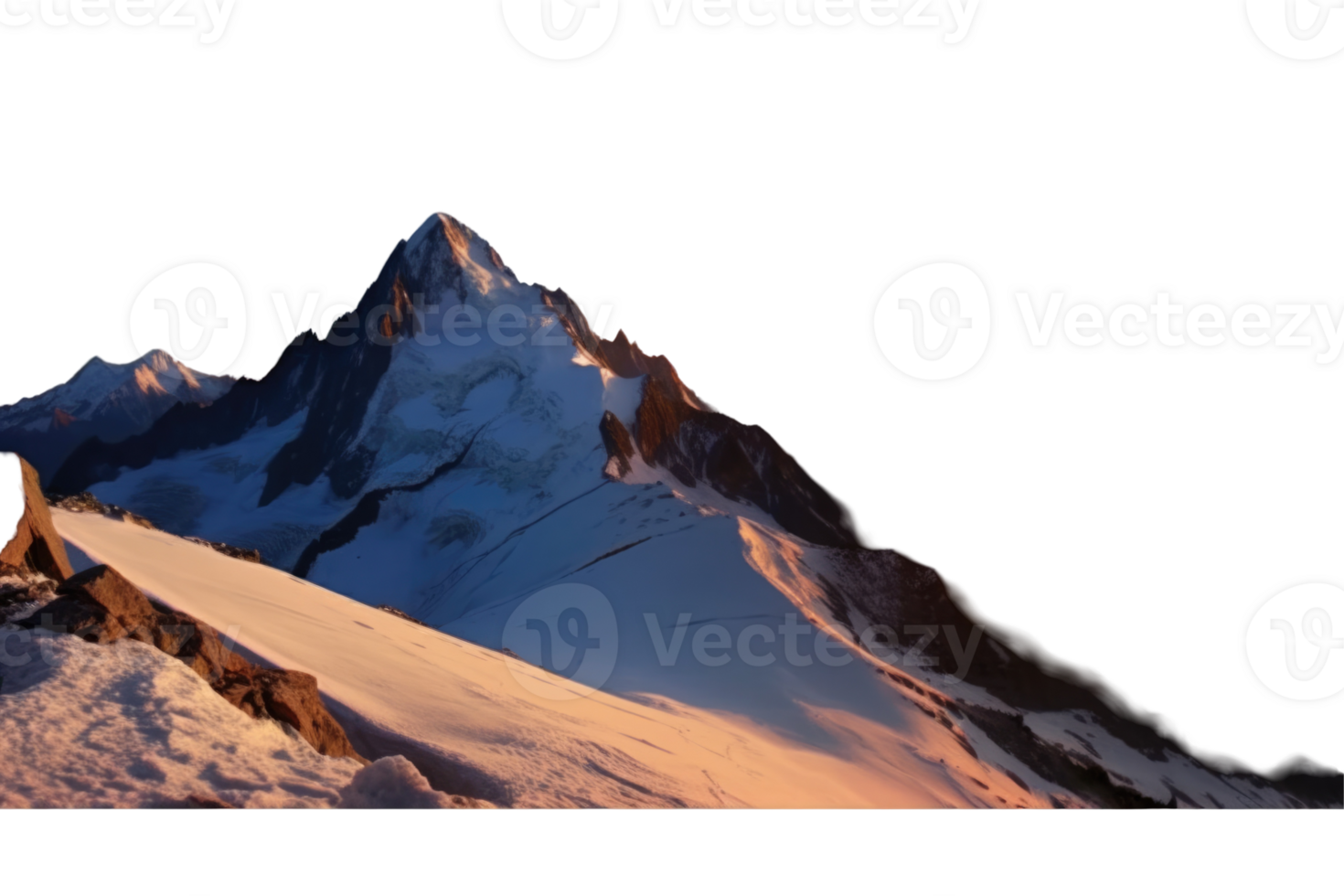 Snowy Mountain Range During Sunset or Sunrise Photo. png