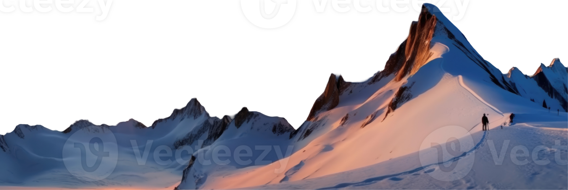 Snowy Mountain Range During Sunset or Sunrise Photo. png
