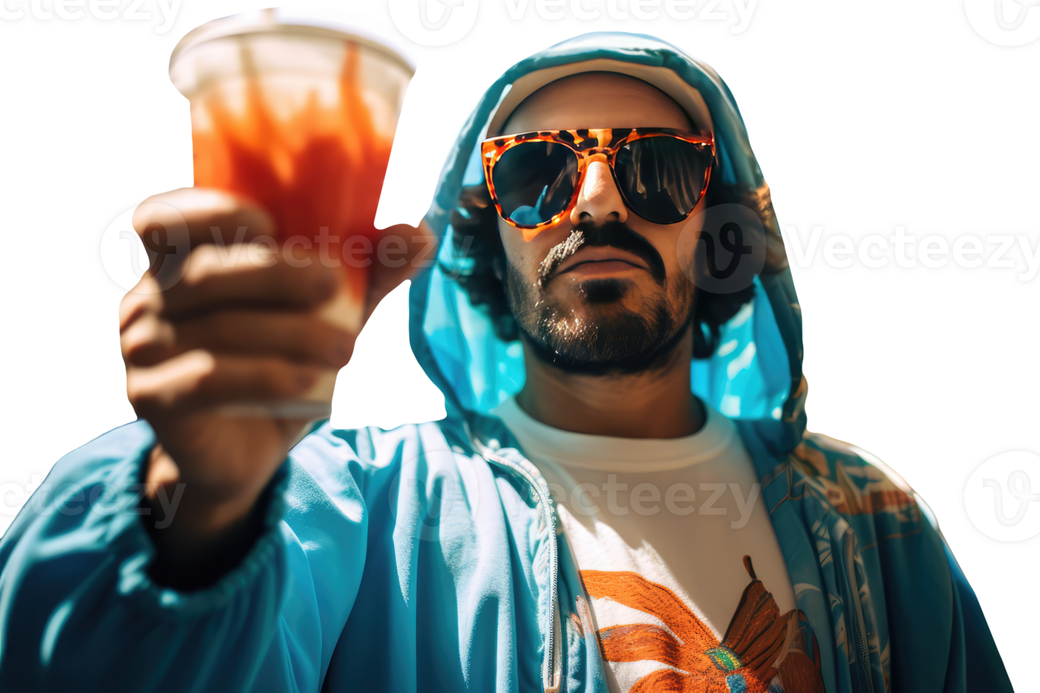 Smart Portrait of Arab Man Posing with a Cup of Coffee. Created Character By . png