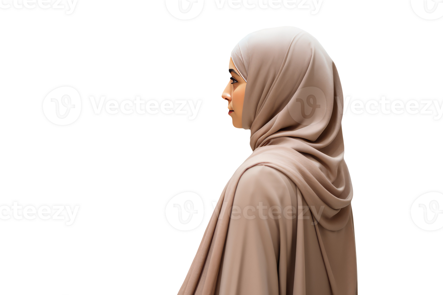 A Brunette Woman Wearing Beige Burqa Character Created By . png