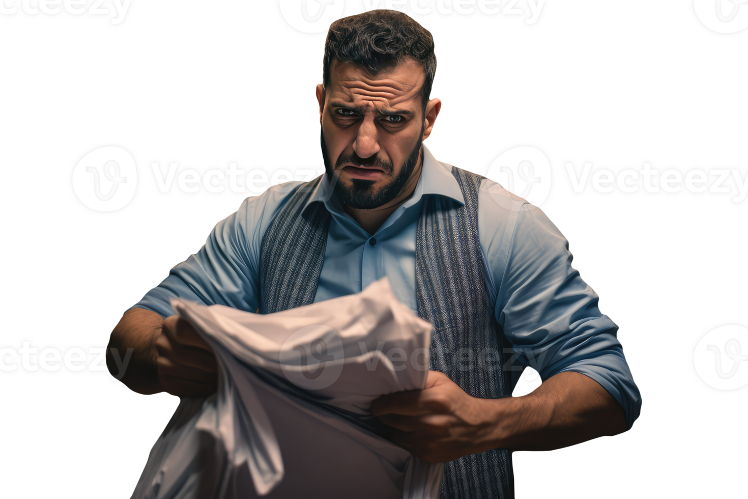 Angry Man and Holding Fabric. A Fictional Character Created By . png