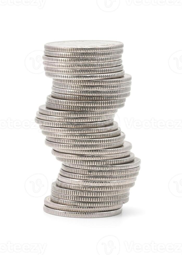 Stack of Korean coins photo