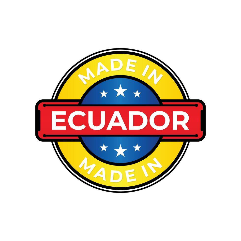 Made in Ecuador label icon emblem isolated on white background vector