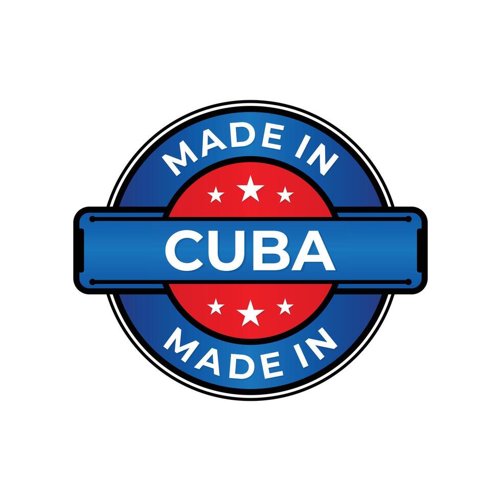 Made in Cuba label icon emblem isolated on white background vector
