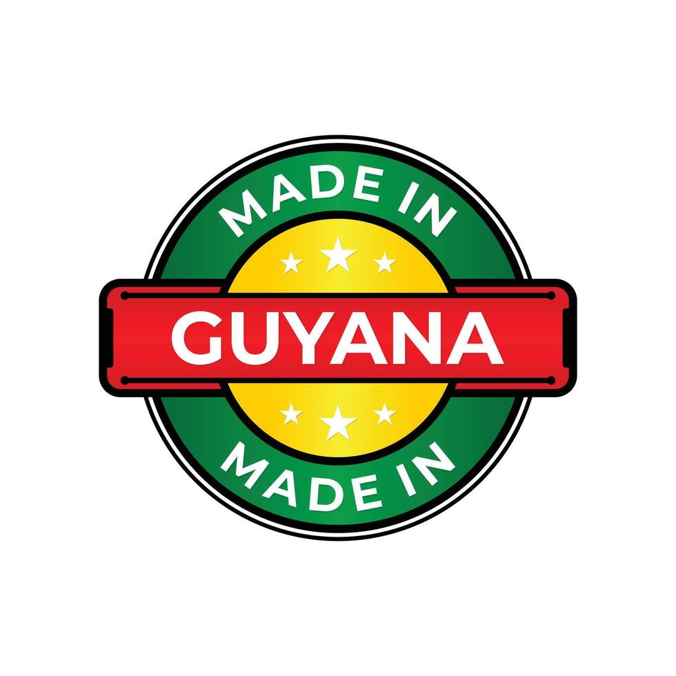 Made in Guyana label icon emblem isolated on white background vector