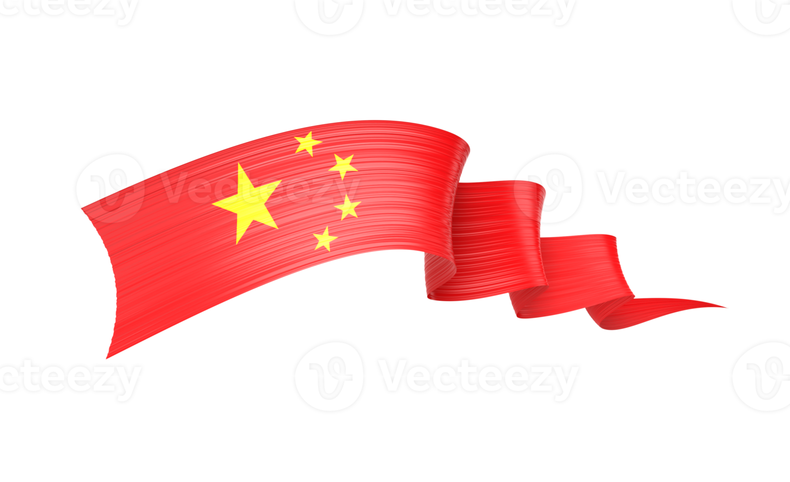 3d Flag Of China 3d Shiny Waving Twisted Ribbon Flag Isolated On White Background 3d Illustration png