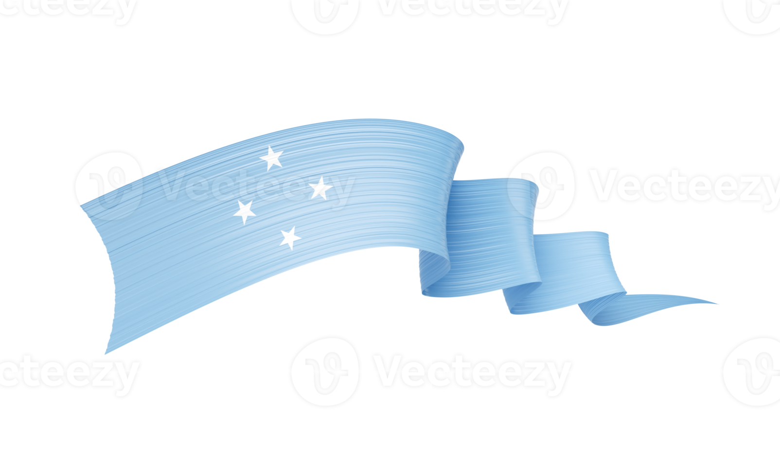 3d Flag Of Micronesia 3d Shiny Waving Twisted Ribbon Flag On White Background 3d Illustration png