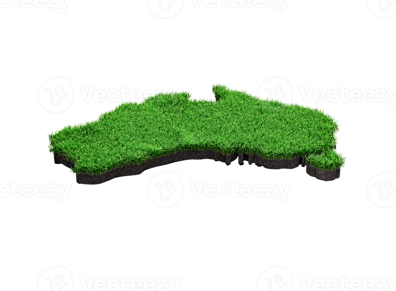 Australia Map Soil Land Geology Cross Section Green Grass And Rock Ground Texture 3d Illustration png