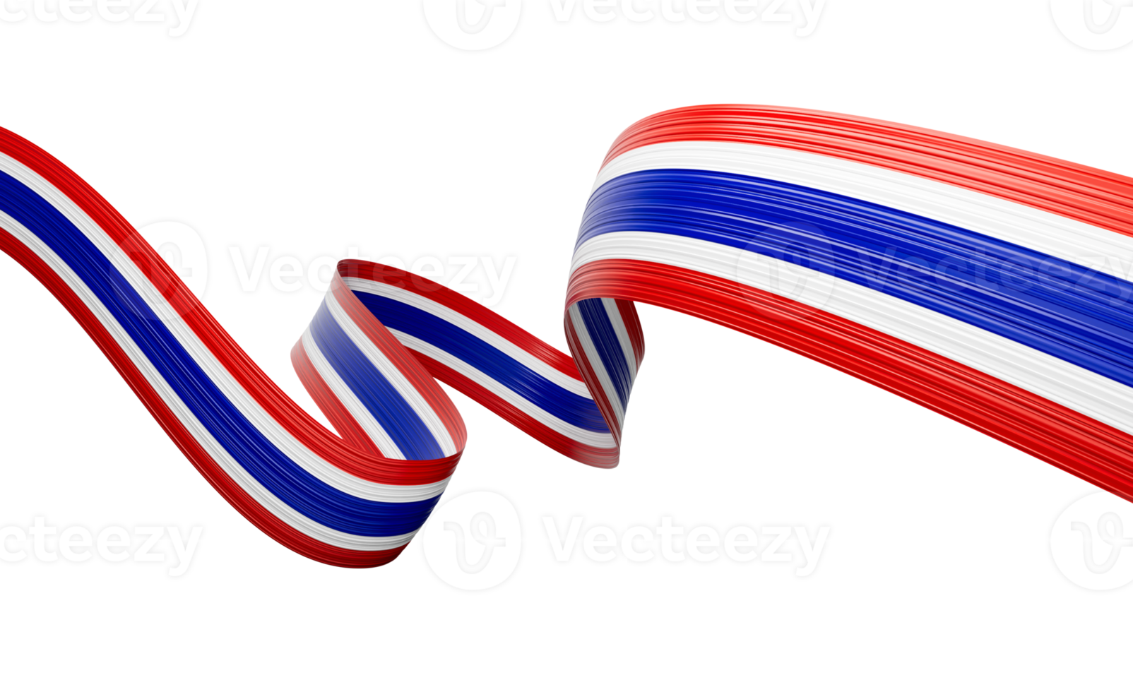 3d Flag Of Thailand 3d Shiny Waving Thailand Ribbon Flag On White Background 3d Illustration png