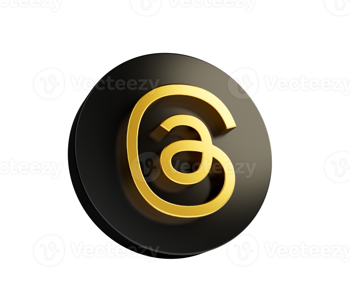 3d shiny golden light with rounded black and golden thread icon on golden 3d illustration png