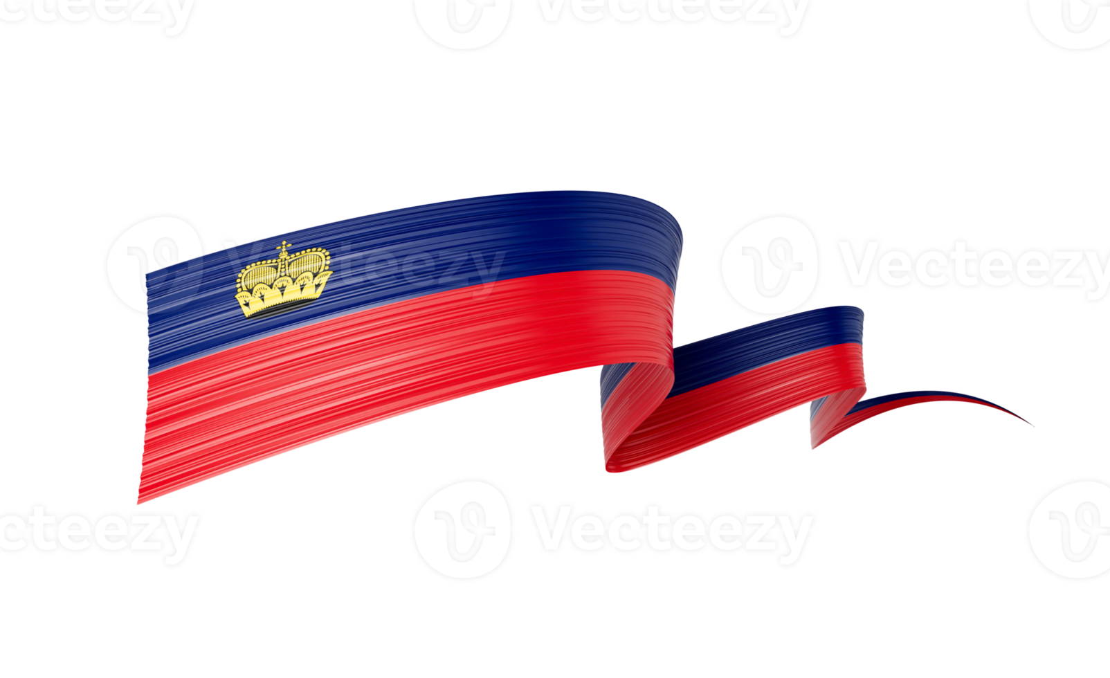 3d Flag Of Liechtenstein 3d Wavy Shiny Liechtenstein Ribbon Flag On White Background 3d Illustration png
