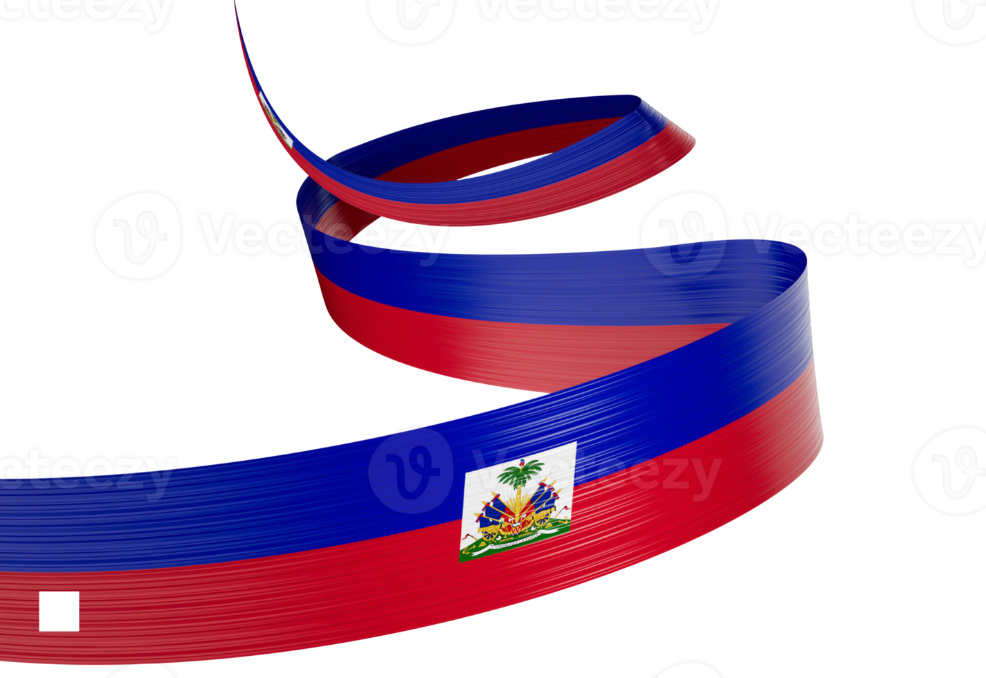 3d Flag Of Haiti 3d Shiny Waving Haiti Ribbon Flag On White Background 3d Illustration png