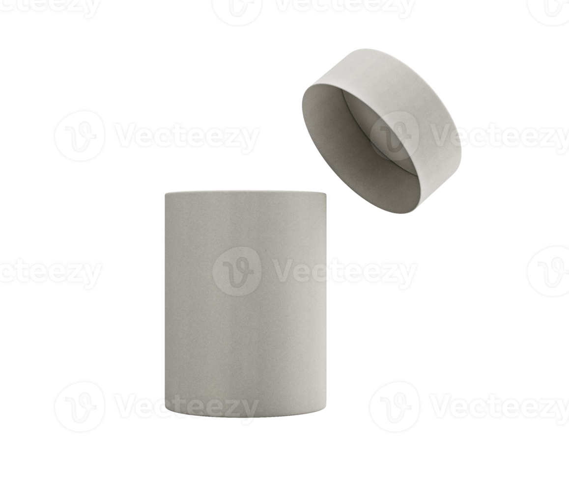 Sleek Open Paper Jar Cylindrical Container Box For Product Packaging Concept 3d Illustration png