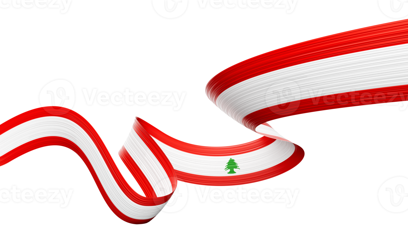 3d Flag Of Lebanon 3d Shiny Waving Lebanon Ribbon Flag On White Background 3d Illustration png
