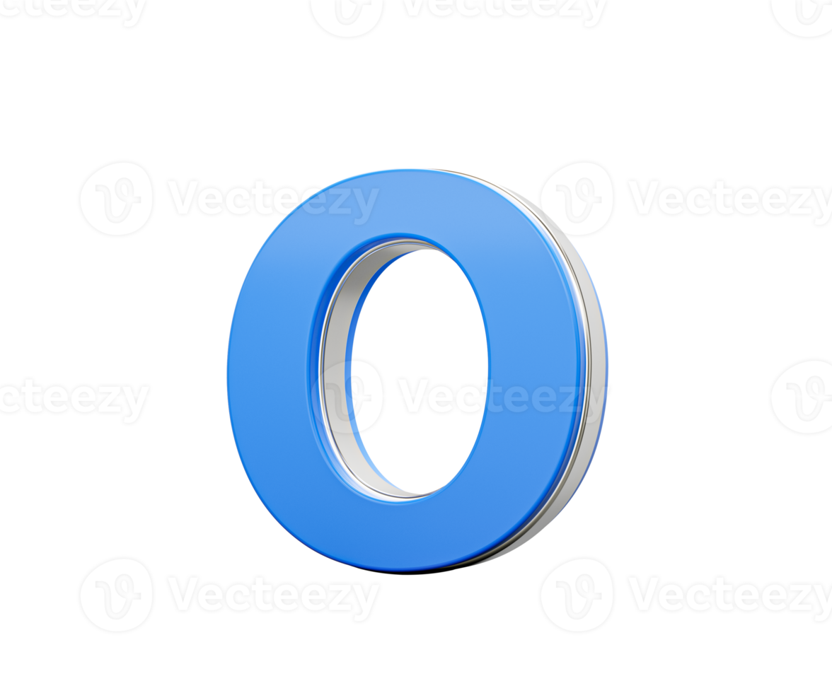 Blue Capital Letter O Gleams With Its Sleek Modern Design Bold Font With Sharp Edges 3D Illustration png
