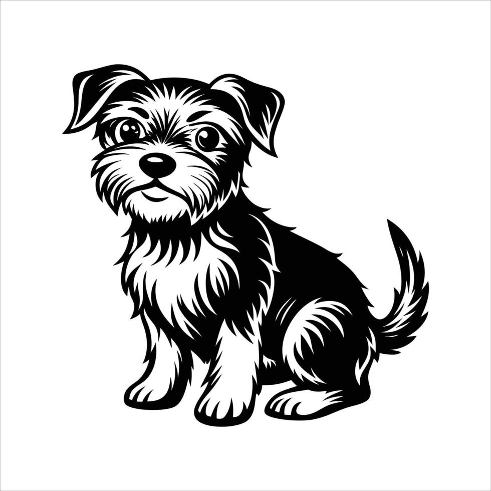 Border terrier sitting vector
