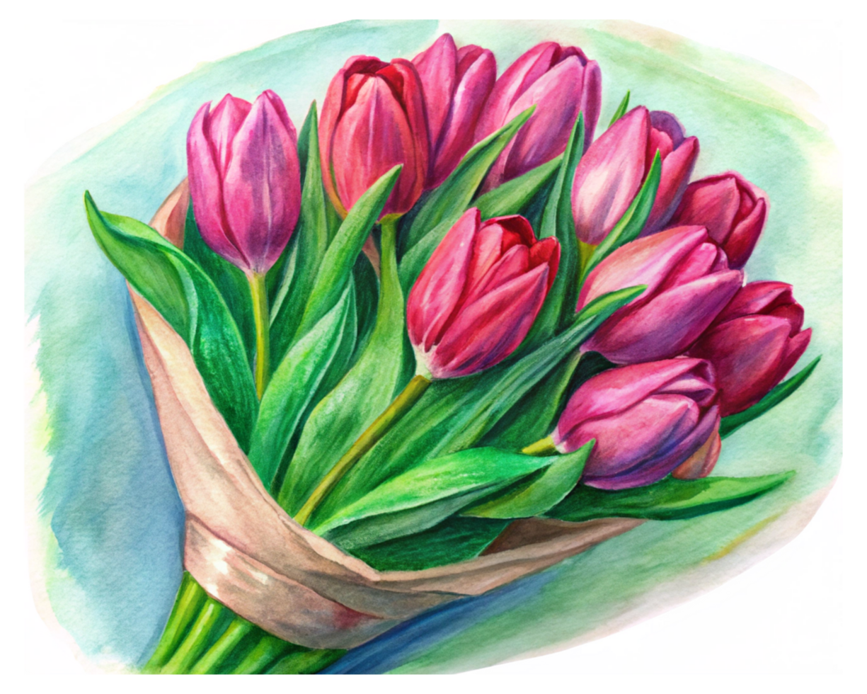 Lovely Pink Tulips with a Rustic Paper Touch png