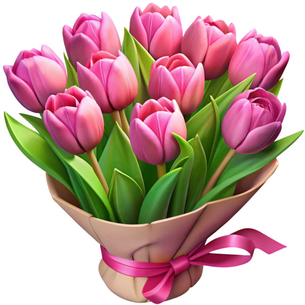 Blush Pink Tulips in Delicate Wrapping Paper png