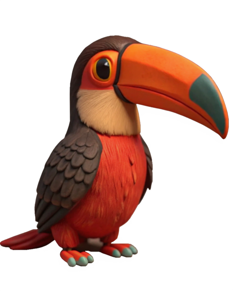 Toucan Perched in Front of a Sunset Sky png