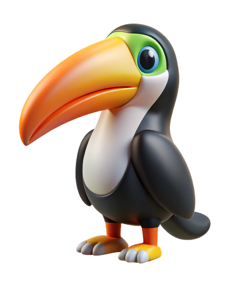 Toucan Bird Resting on a Wooden Branch png