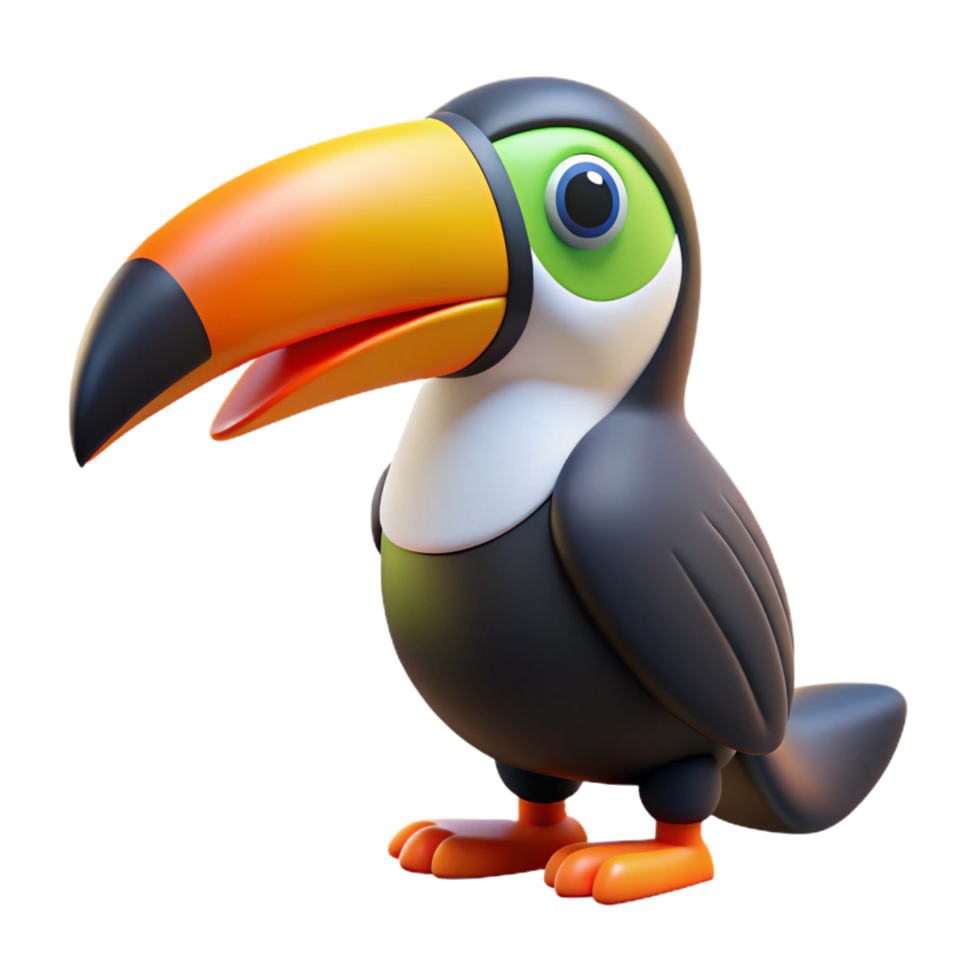 Vibrant Toucan Bird with Colorful Beak png