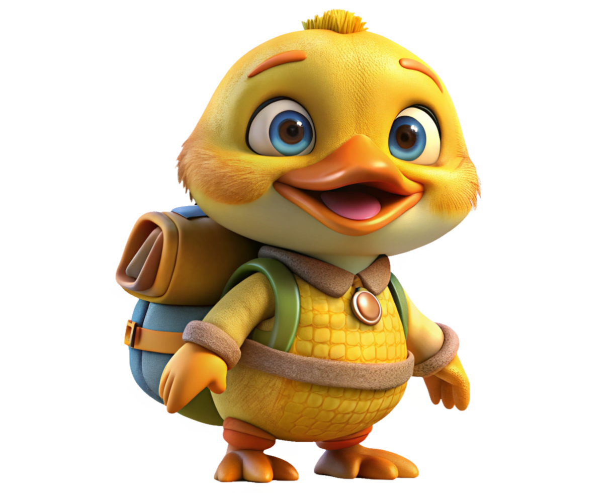 Duckling Explorer with Tiny Backpack png