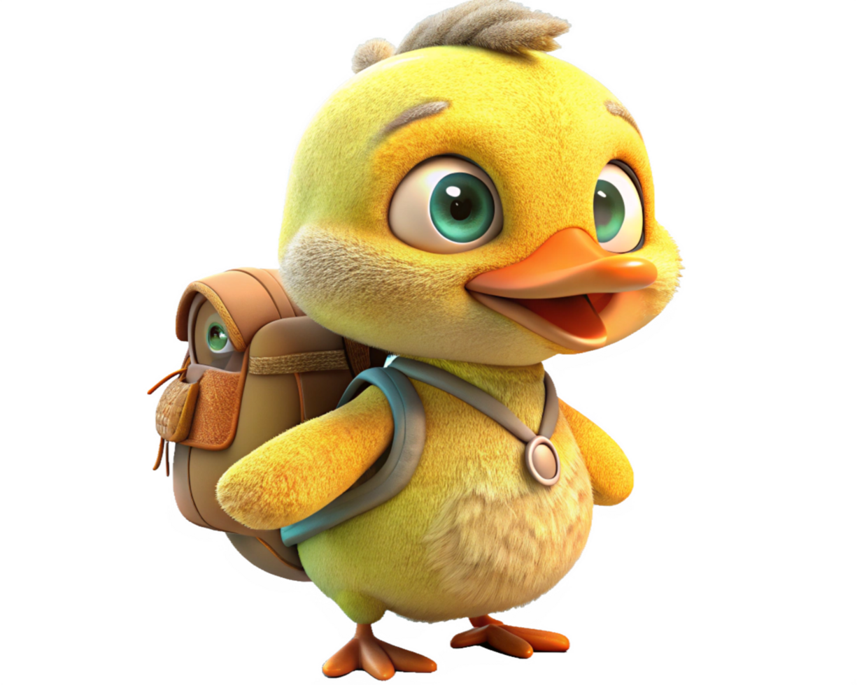 Little Duckling on the Move with Backpack png