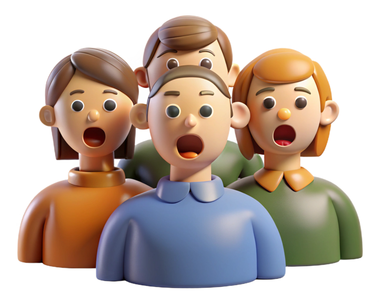 Shocked Group of People Staring at Something png